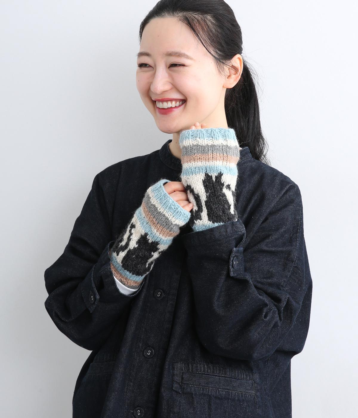 ネパールニット　ハンドウォーマー(ネコ-F)