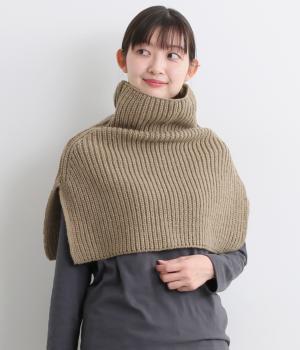 ハイネックニットスヌード(ベージュ-F)