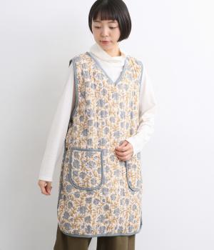カリーノブロックプリントキルトエプロン