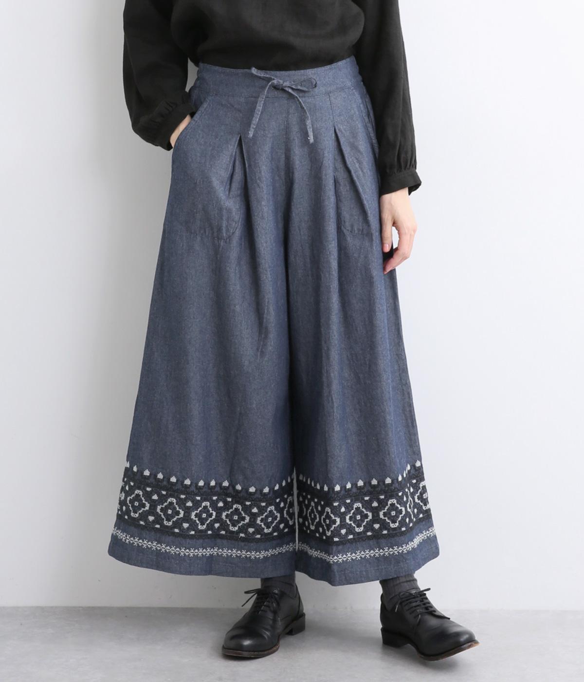 のんやんページ コットンデニムエンブパンツ（PORINA）の商品詳細