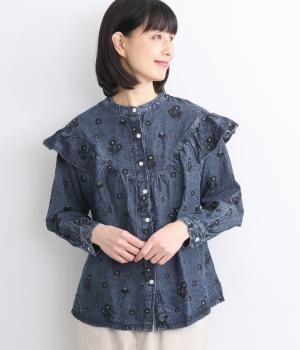 コットンデニムマーガレットブラウス