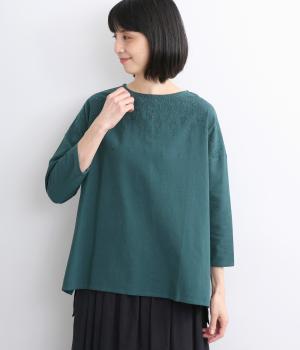 コットンリネンフラックシュシュプルオーバー