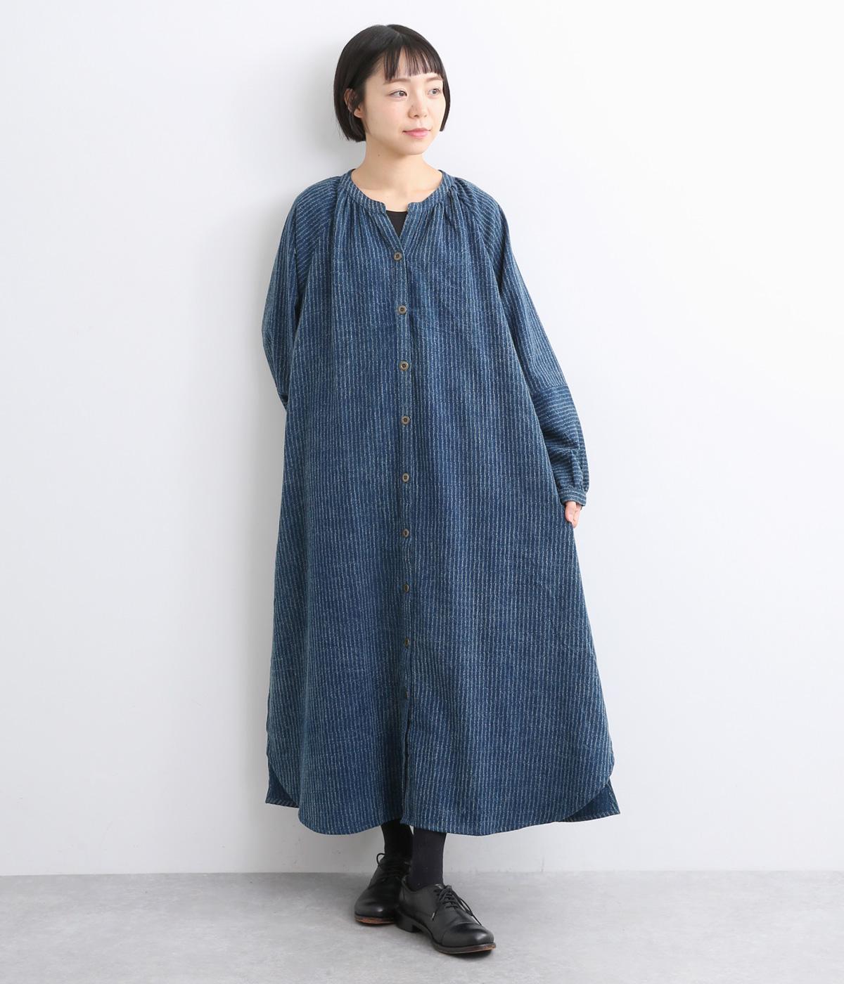 ロープジャカードワンピース(インディゴ-ONESIZE)