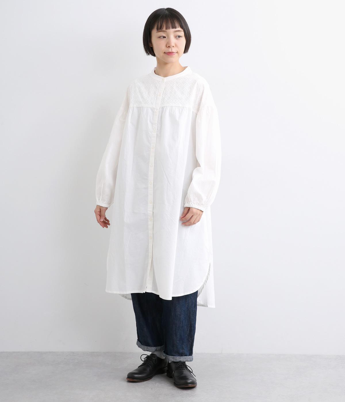 コットンキャンブリックダイアチュニック(オフホワイト-ONESIZE)