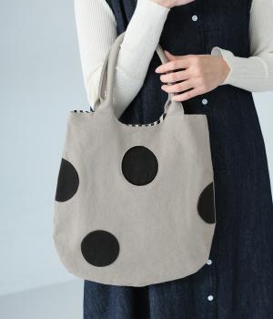 Random dots flat バッグ(ダークベージュ-F)