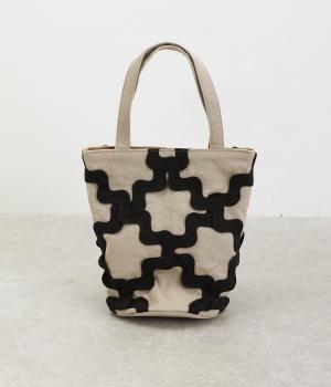 Lattice　バケットバッグ(ベージュ/ブラック-F)