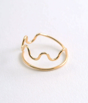 line　wave　リング(ゴールド-ONESIZE)