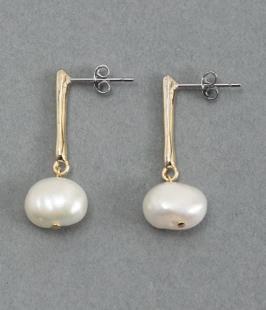 freshwater　pearl　line　mini　ピアス(ゴールド-ONESIZE)