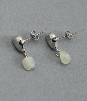 aventurine×metal　ピアス(シルバー-ONESIZE)
