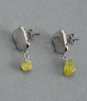 olive　jade×metal　ピアス