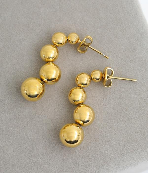 metal bubbles ピアス(ゴールド-ONESIZE)