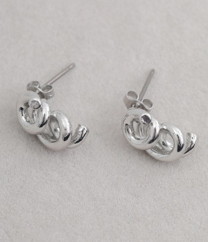 metal small coil ピアス(シルバー-ONESIZE)