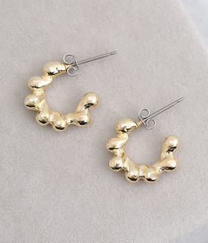 metal drop circle ピアス(ゴールド-ONESIZE)