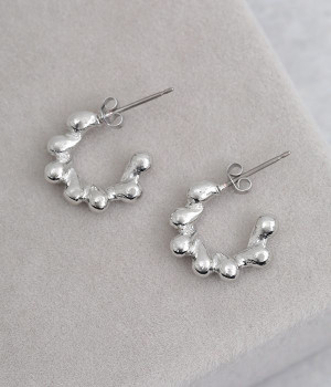 metal drop circle ピアス(シルバー-ONESIZE)