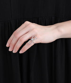 ribbon motif　ピンキーリング(シルバー-ONESIZE)