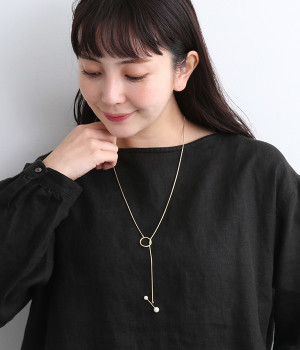 2WAY snakechain pearl ネックレス