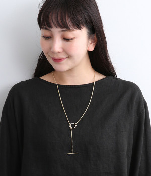 2WAY chain pearlcircle ネックレス(ゴールド-ONESIZE)