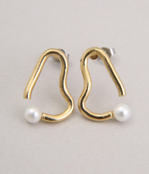 pearl　curve　ピアス(ゴールド-ONESIZE)