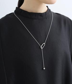 オーバルロングネックレス(シルバー-F)