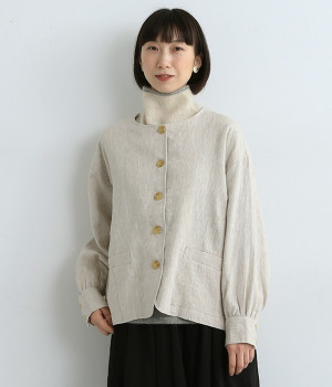 クルーネックスコッチ釦ブルゾン