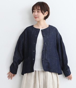 クルーネック4つ穴スコッチ釦ブルゾン