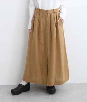 スコッチ釦開きウエストタックギャザースカート