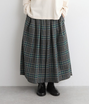 チェック起毛 キュロットパンツ