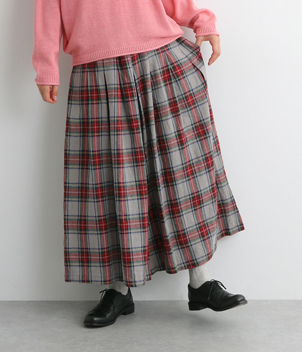 リネンタータンチェック キュロットパンツ（ubasoku）の商品詳細