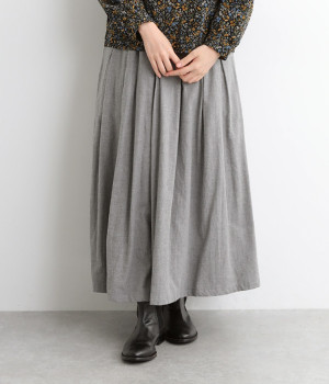 ビエラシャンブレーピーチ起毛 83丈裏タックギャザースカート