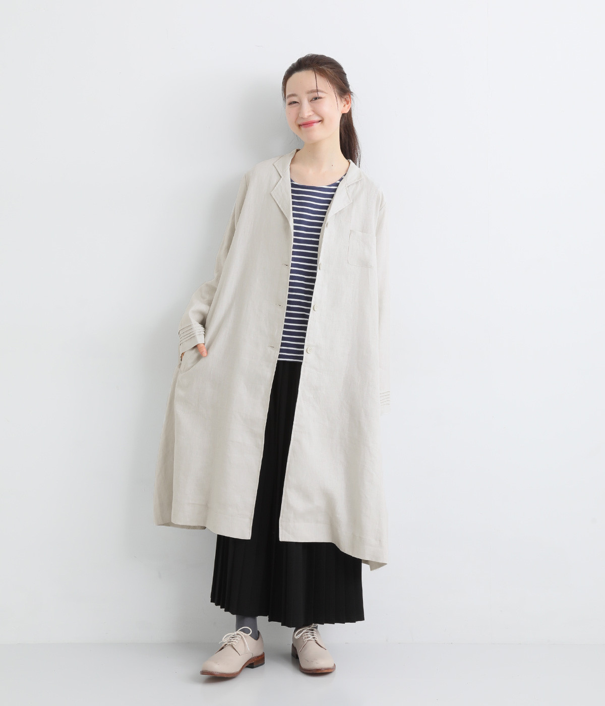 【ボブくんさま】B&Y ユナイテッドアローズ リネン コート D96 ボブくんさま】B&Y ユナイテッドアローズ リネン コート D96