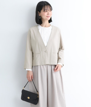 トロピカルVネックジャケット(ベージュ-ONESIZE)