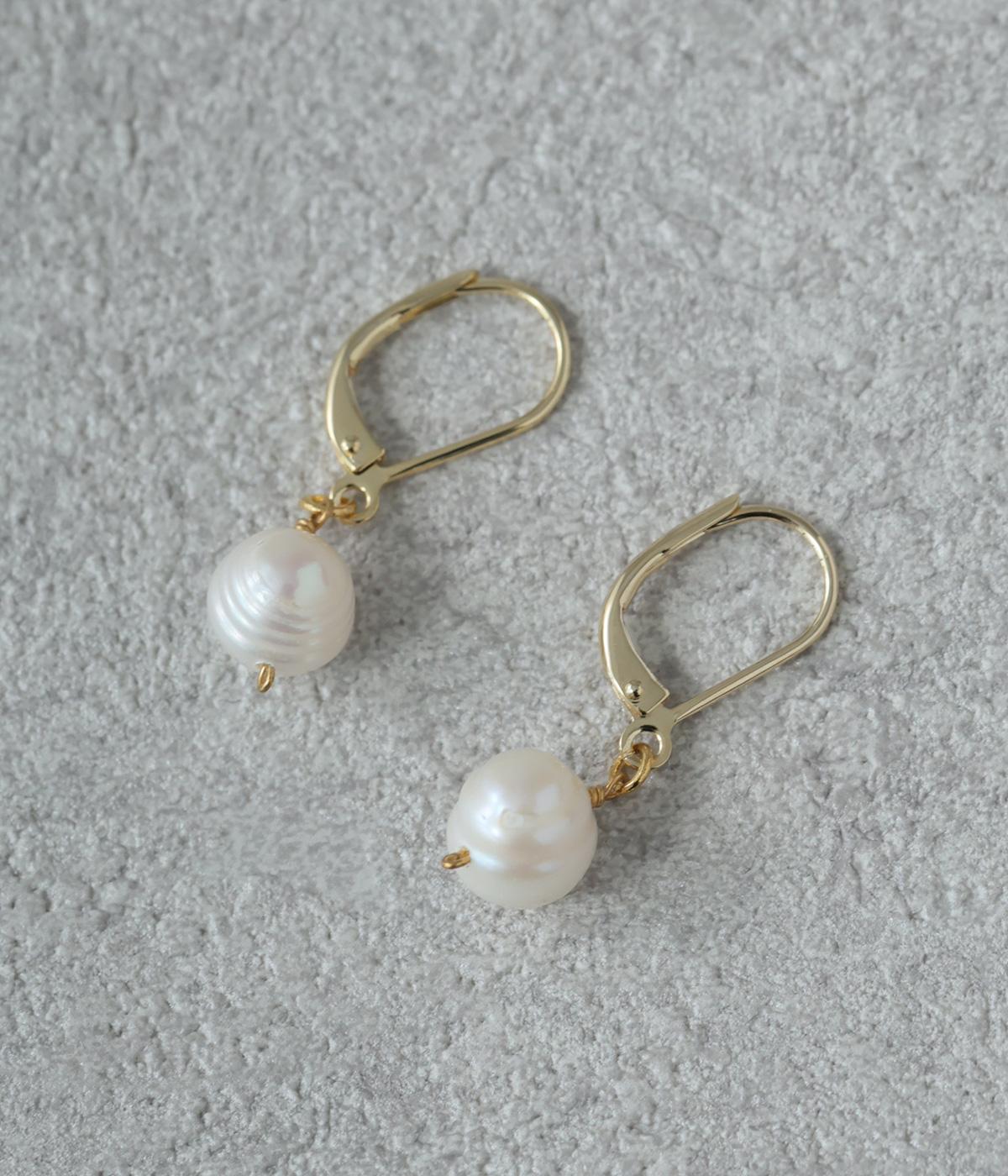 ワンドロップパール　ピアス(カラー1-F)