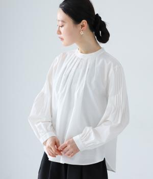 コットンブロードスタンドネックプルオーバー