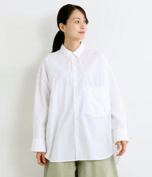 ボーイフレンドシャツ(オフホワイト-ONESIZE)