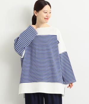 カタヌキキリカエボーダービッグロンTシャツ