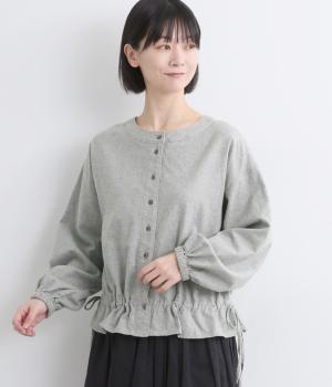 コットンソフトネル起毛ドロストヘム2wayブラウス