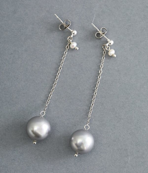 大粒淡水パール ピアス