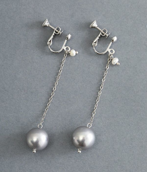 大粒淡水パール イヤリング