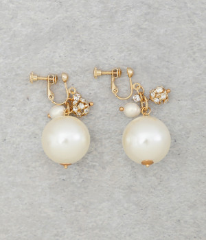 ビックパールロンデル　イヤリング