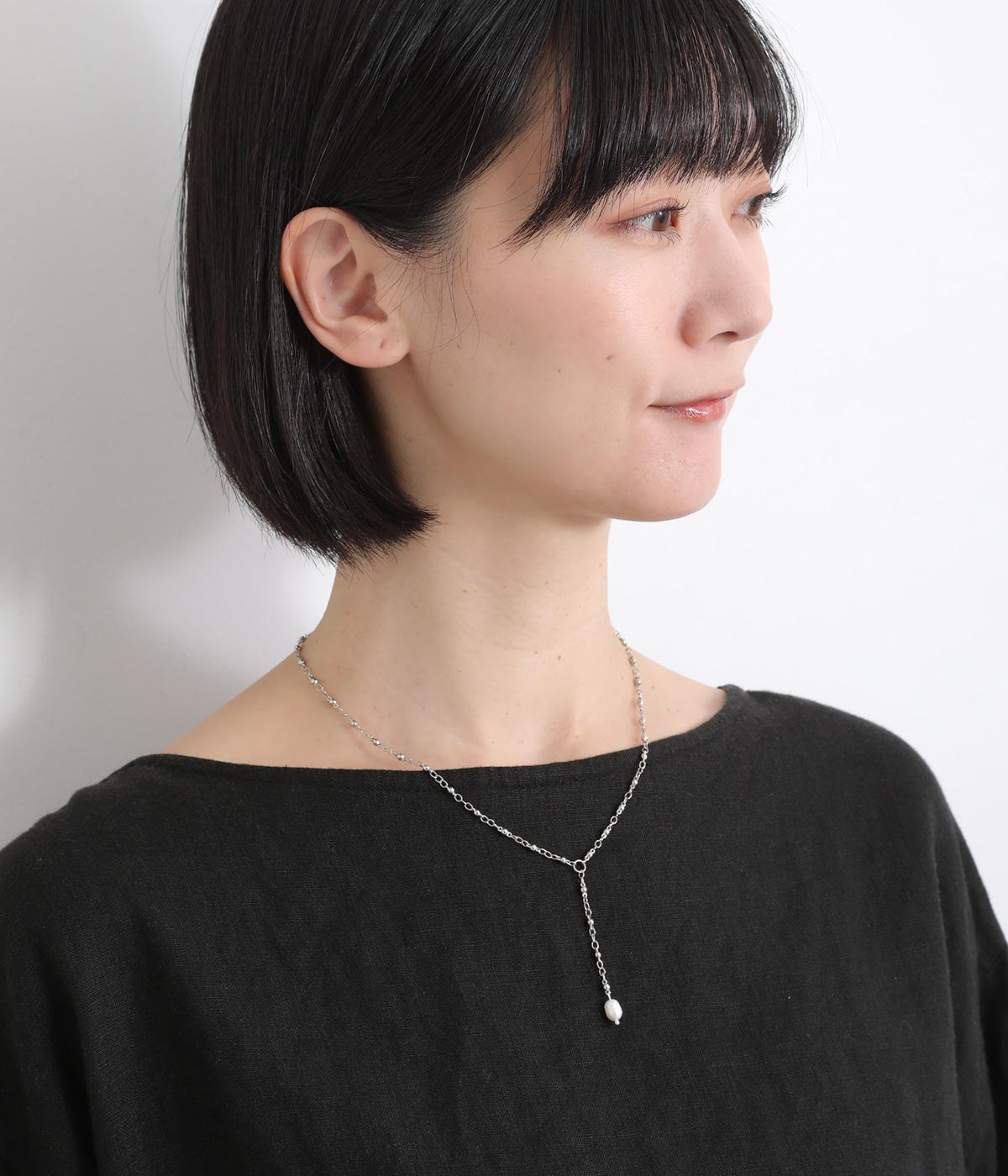 淡水パールYネックレス(シルバー-F)