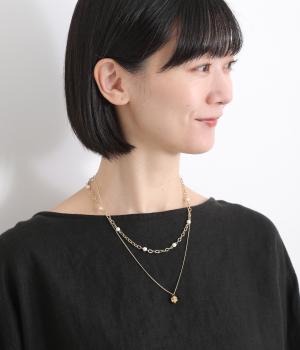 二連マットパールネックレス(ゴールド-F)