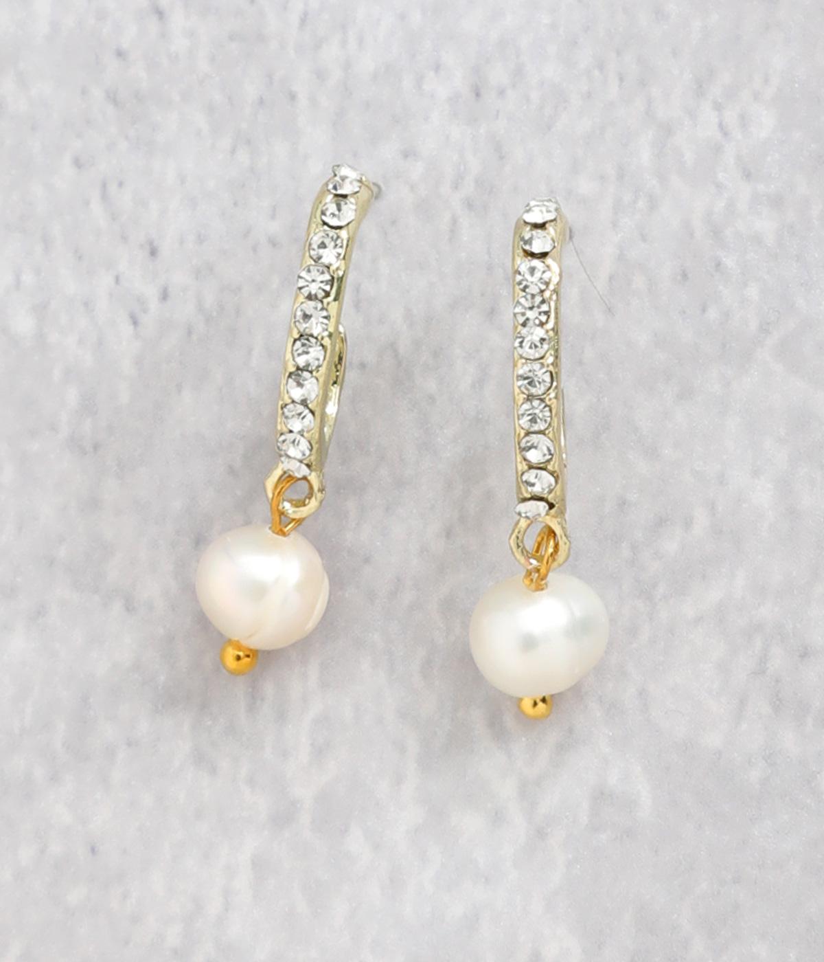 パール×ゴールド　ピアス(Ａカラー-F)