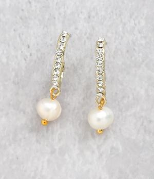 パール×ゴールド　ピアス(Ａカラー-F)