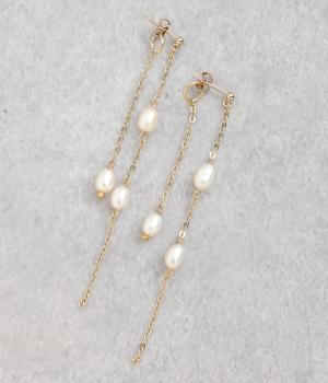 エレガント淡水パールピアス(ゴールド-F)