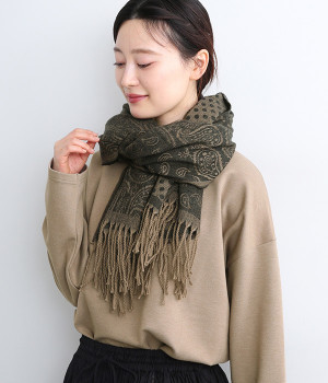 ペイズリー×ドット ストール