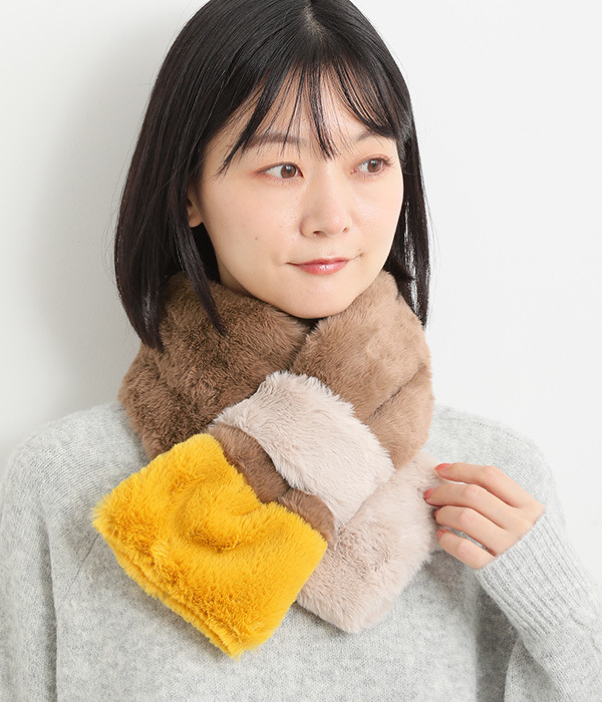 エコファー カラーティペット(ブラウン-ONESIZE)