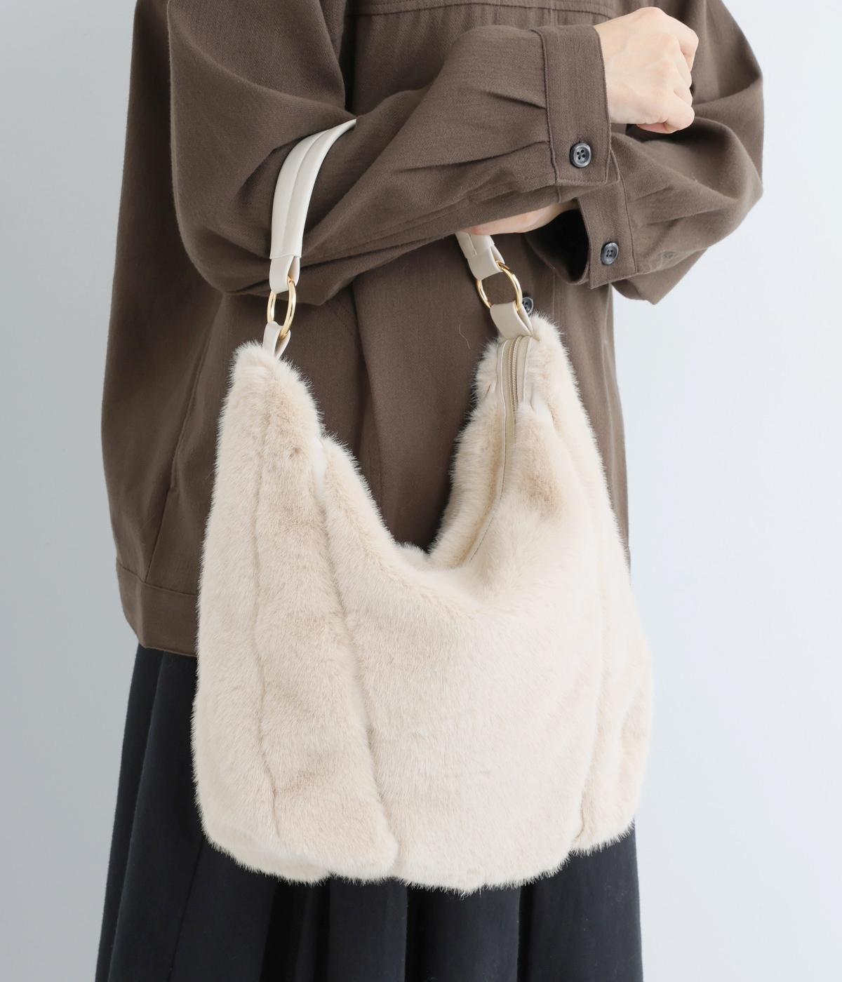 2wayエコファーショルダーバッグ(オフホワイト-F)