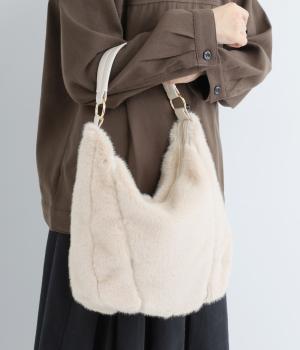 2wayエコファーショルダーバッグ(オフホワイト-F)