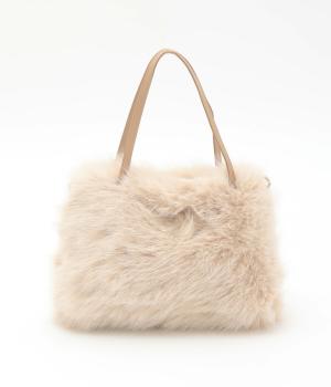 2wayエコファーハンドバッグ(オフホワイト-F)