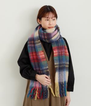 チェックフリンジストール